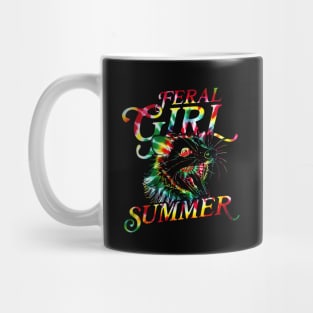 feral girl summer funny possum juneteenth rasta tie dye Mug